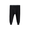 Black knit harem-style pants with a wide waistband and ribbed ankle cuffs, shown flat against a white background. Skyline Baseline 3/4 Bottom