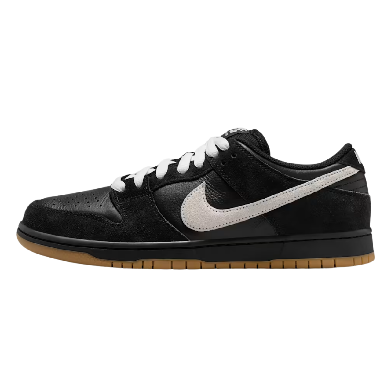 Nike SB Dunk Low Pro in Black/White-Black-Gum-Light Brown