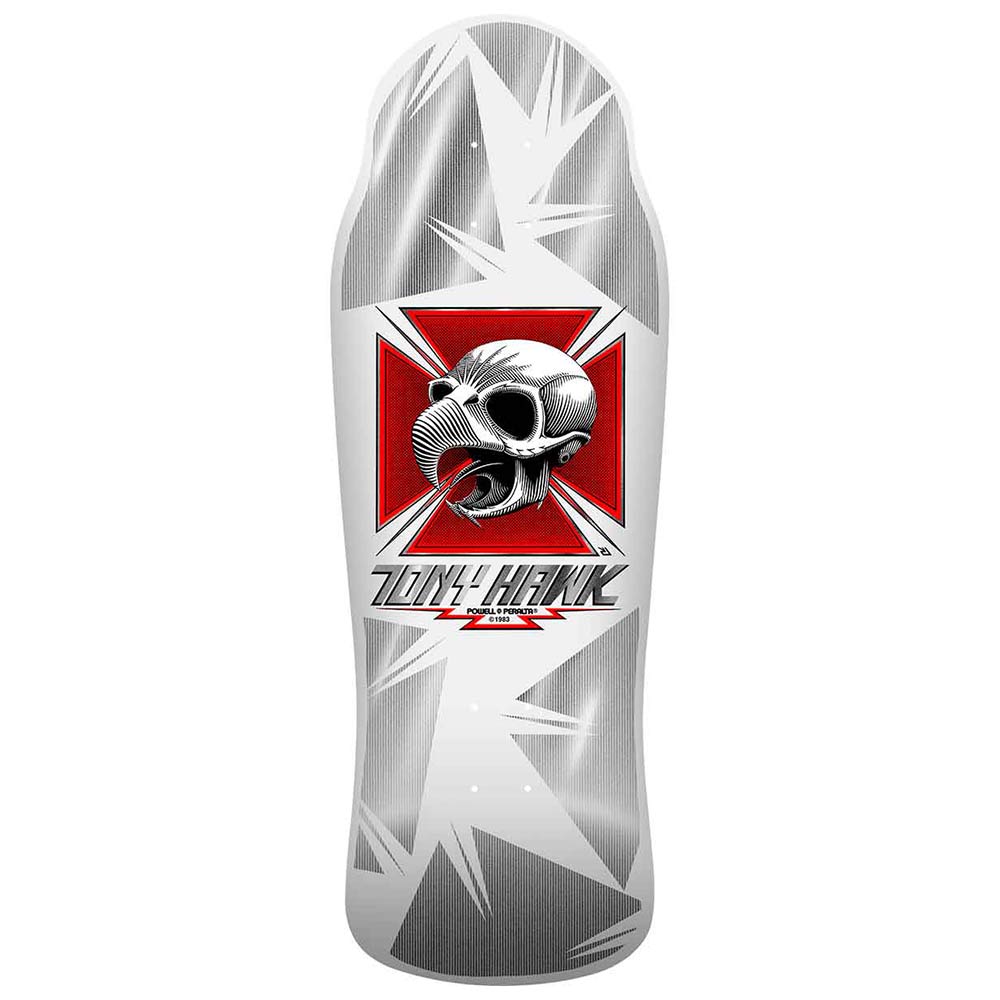 Powell Peralta Bones Brigade Series 17 Tony Hawk Reissue Deck 10.38” x 30.25” SILVER